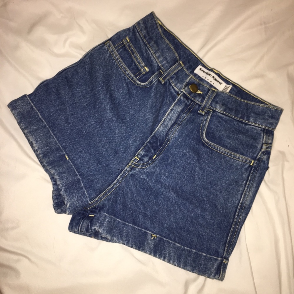 American Apparel High Waist Jean Shorts